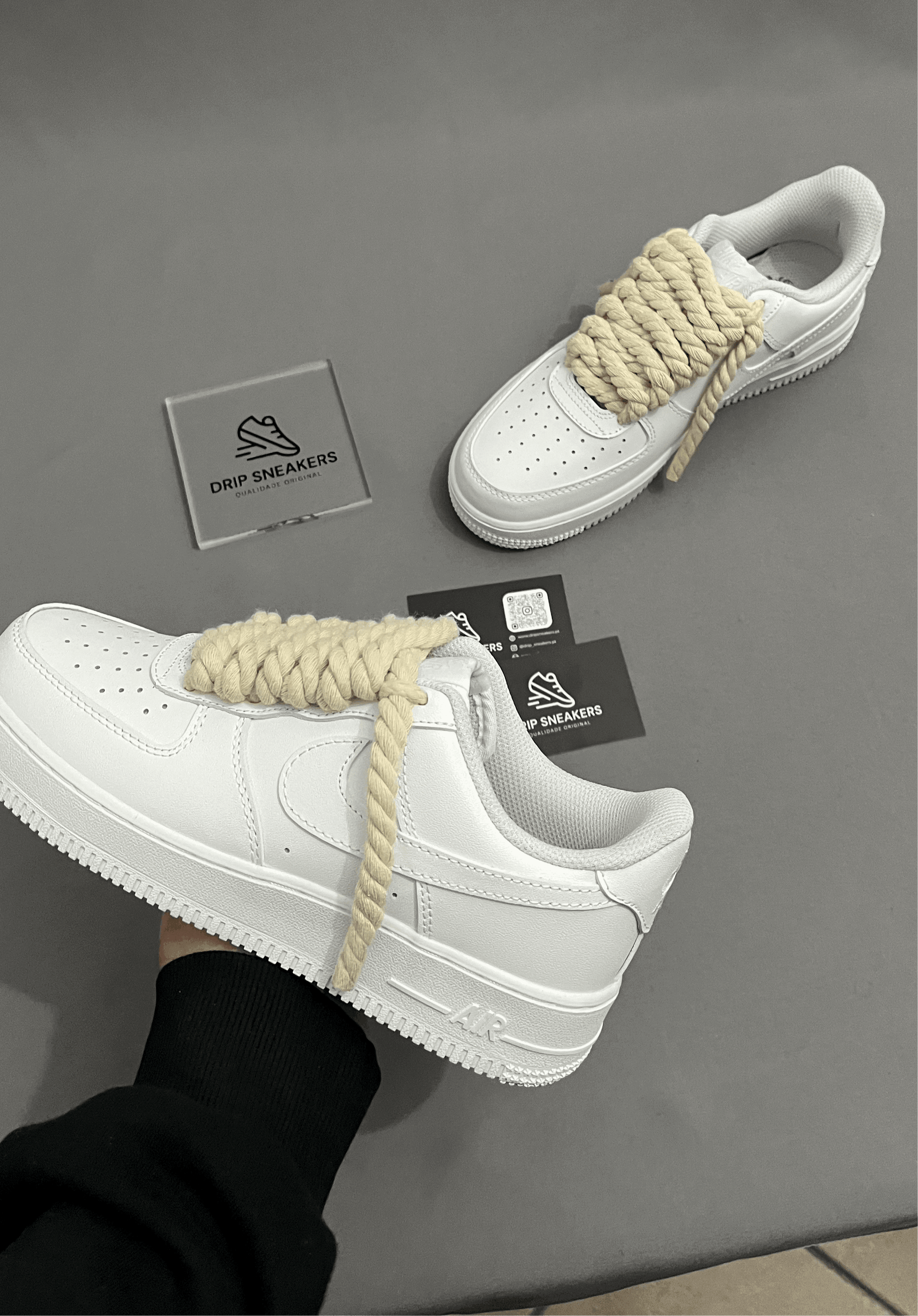 Air Force 1 Rope Laces "Beige" - Drip Sneakers