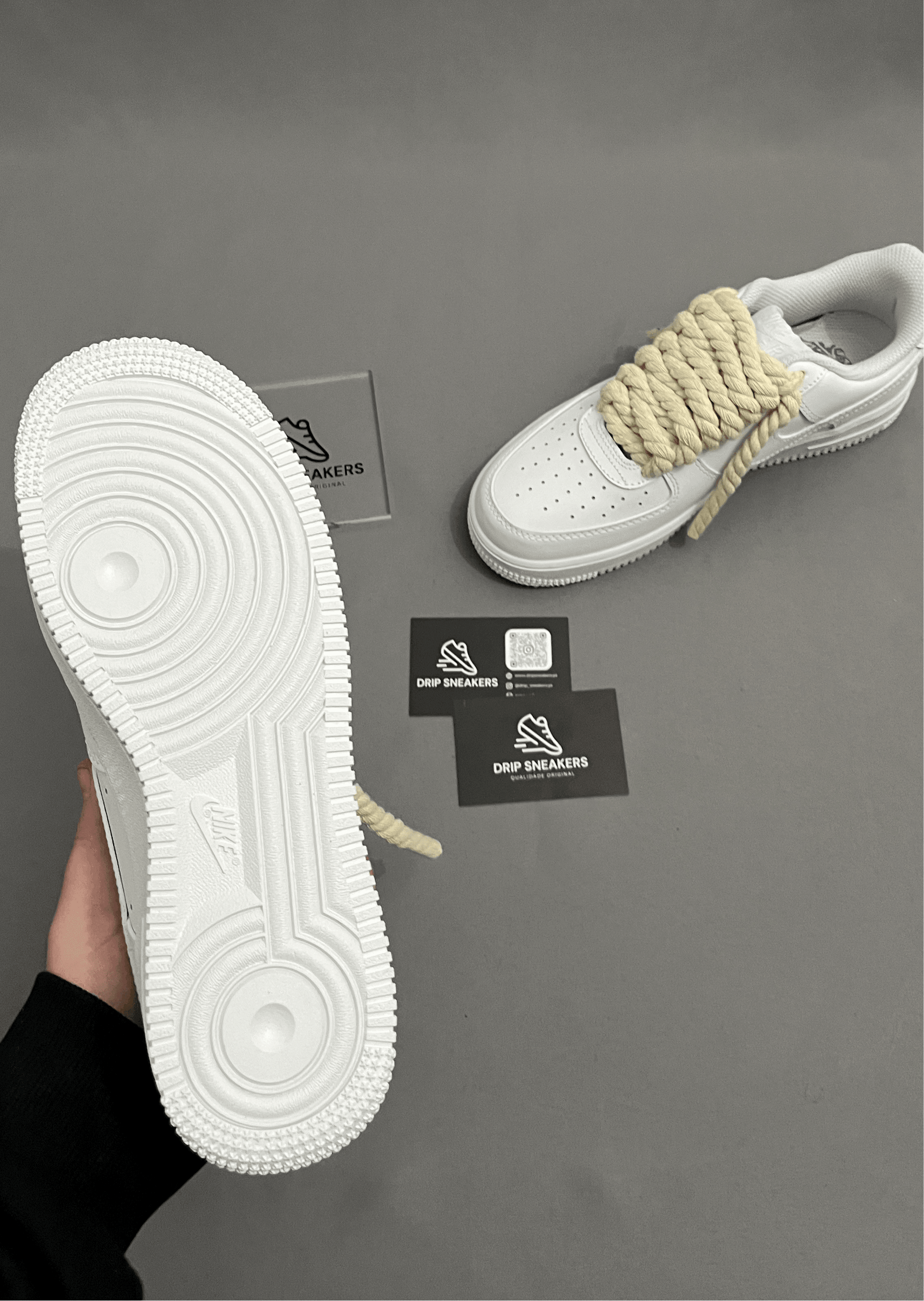 Air Force 1 Rope Laces "Beige" - Drip Sneakers