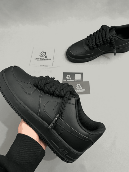 Air Force 1 Rope Laces "Black" - Drip Sneakers
