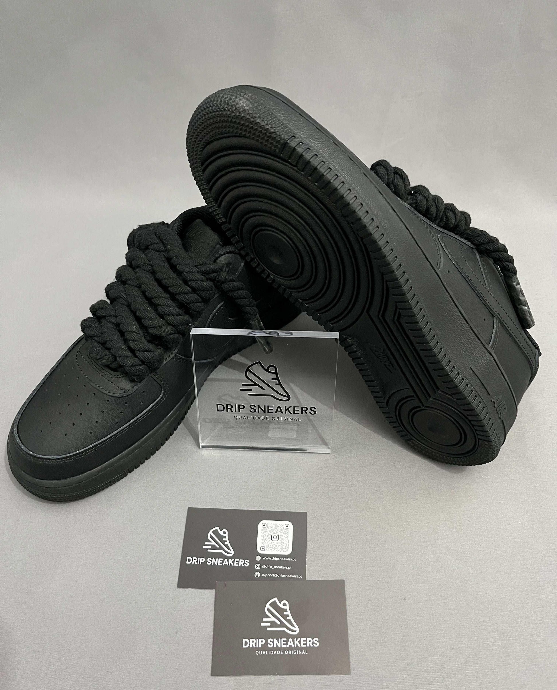 Air Force 1 Rope Laces "Black" - Drip Sneakers