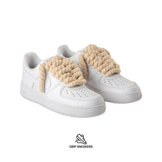 Air Force 1 Rope Laces "Beige" - Drip Sneakers